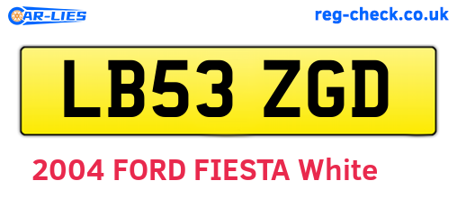 LB53ZGD are the vehicle registration plates.