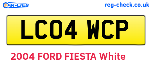 LC04WCP are the vehicle registration plates.