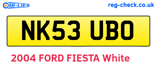 NK53UBO are the vehicle registration plates.