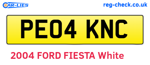 PE04KNC are the vehicle registration plates.