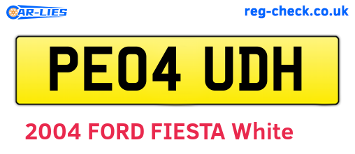 PE04UDH are the vehicle registration plates.