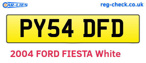 PY54DFD are the vehicle registration plates.