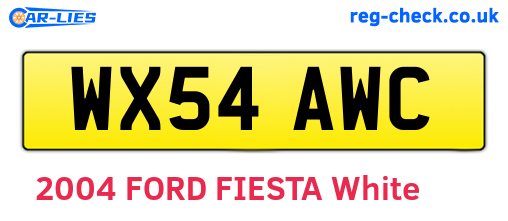 WX54AWC are the vehicle registration plates.