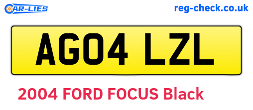 AG04LZL are the vehicle registration plates.