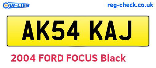 AK54KAJ are the vehicle registration plates.