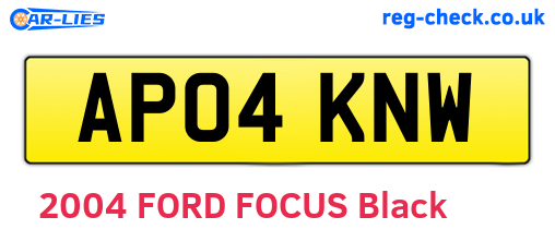 AP04KNW are the vehicle registration plates.