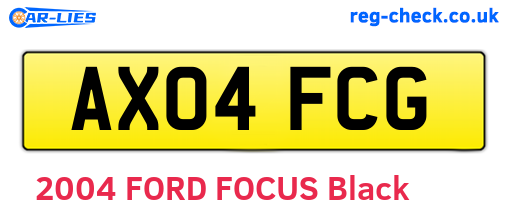 AX04FCG are the vehicle registration plates.