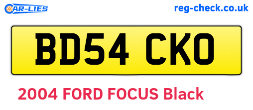 BD54CKO are the vehicle registration plates.