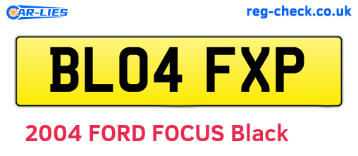 BL04FXP are the vehicle registration plates.