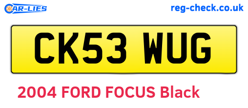CK53WUG are the vehicle registration plates.