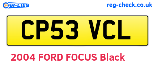 CP53VCL are the vehicle registration plates.
