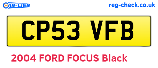 CP53VFB are the vehicle registration plates.