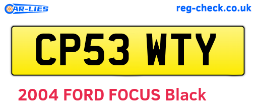 CP53WTY are the vehicle registration plates.