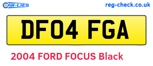 DF04FGA are the vehicle registration plates.