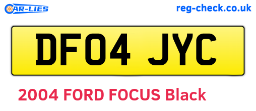 DF04JYC are the vehicle registration plates.