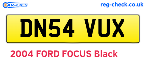 DN54VUX are the vehicle registration plates.