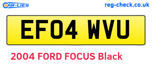 EF04WVU are the vehicle registration plates.