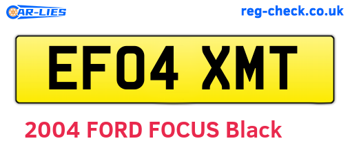 EF04XMT are the vehicle registration plates.