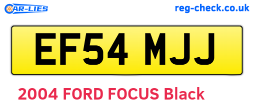 EF54MJJ are the vehicle registration plates.