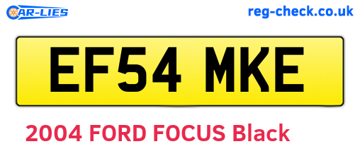 EF54MKE are the vehicle registration plates.