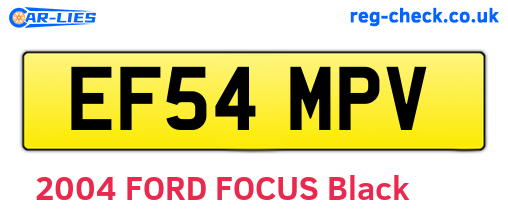 EF54MPV are the vehicle registration plates.
