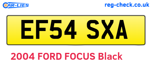 EF54SXA are the vehicle registration plates.