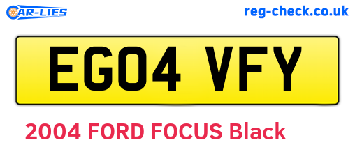 EG04VFY are the vehicle registration plates.