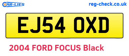 EJ54OXD are the vehicle registration plates.