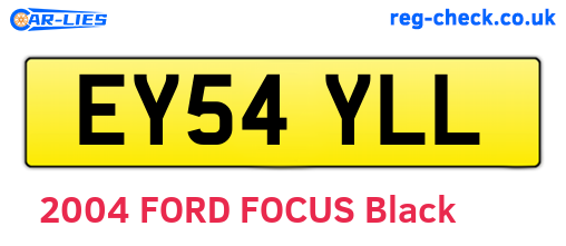 EY54YLL are the vehicle registration plates.