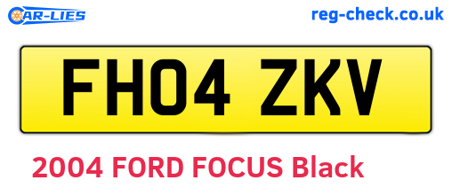FH04ZKV are the vehicle registration plates.