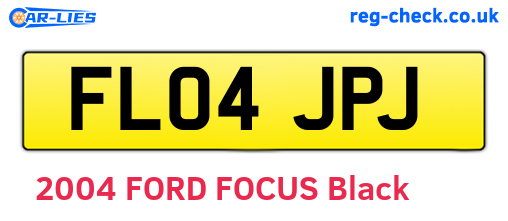 FL04JPJ are the vehicle registration plates.