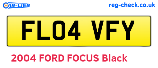 FL04VFY are the vehicle registration plates.