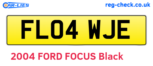 FL04WJE are the vehicle registration plates.