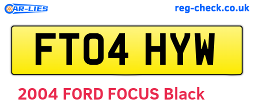 FT04HYW are the vehicle registration plates.