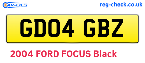 GD04GBZ are the vehicle registration plates.