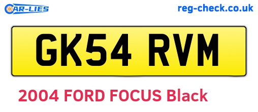 GK54RVM are the vehicle registration plates.