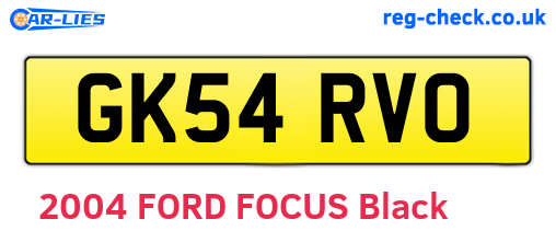 GK54RVO are the vehicle registration plates.
