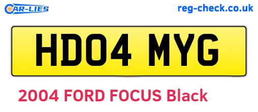 HD04MYG are the vehicle registration plates.