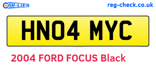 HN04MYC are the vehicle registration plates.