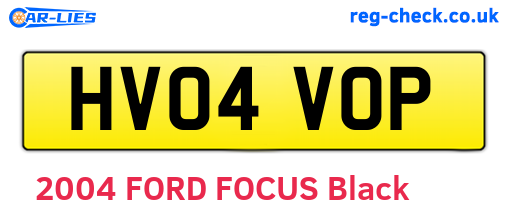 HV04VOP are the vehicle registration plates.