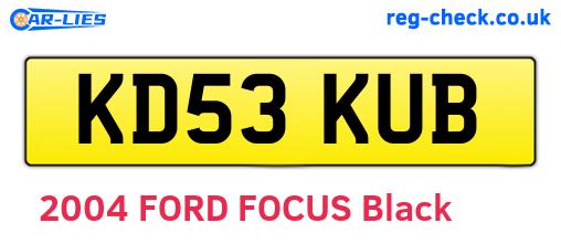 KD53KUB are the vehicle registration plates.