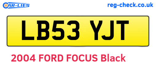 LB53YJT are the vehicle registration plates.