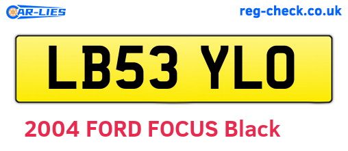 LB53YLO are the vehicle registration plates.