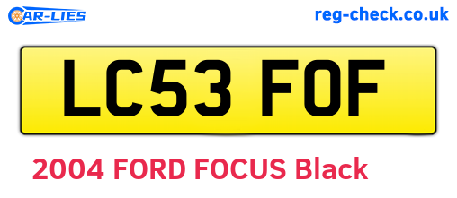 LC53FOF are the vehicle registration plates.