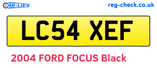 LC54XEF are the vehicle registration plates.