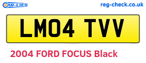 LM04TVV are the vehicle registration plates.