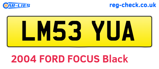 LM53YUA are the vehicle registration plates.