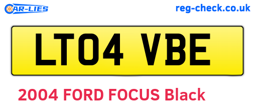 LT04VBE are the vehicle registration plates.