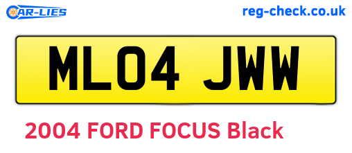 ML04JWW are the vehicle registration plates.