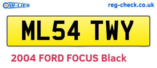 ML54TWY are the vehicle registration plates.